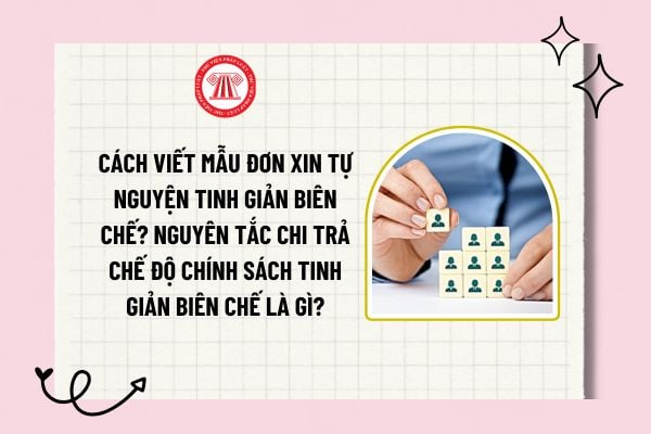 Cách viết mẫu đơn xin tự nguyện tinh giản biên chế? Nguyên tắc chi trả chế độ chính sách tinh giản biên chế là gì?