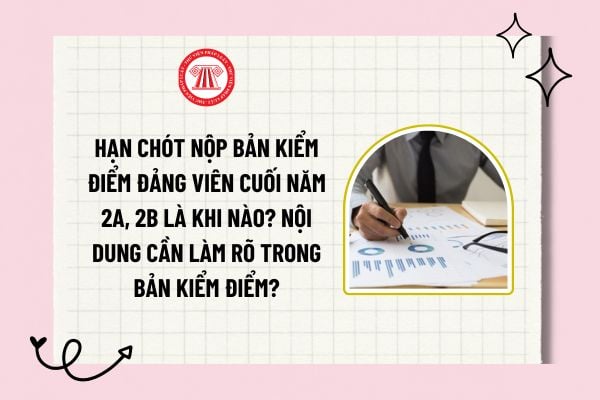 Hạn chót nộp bản kiểm điểm đảng viên cuối năm 2A, 2B là khi nào? Nội dung cần làm rõ trong bản kiểm điểm?