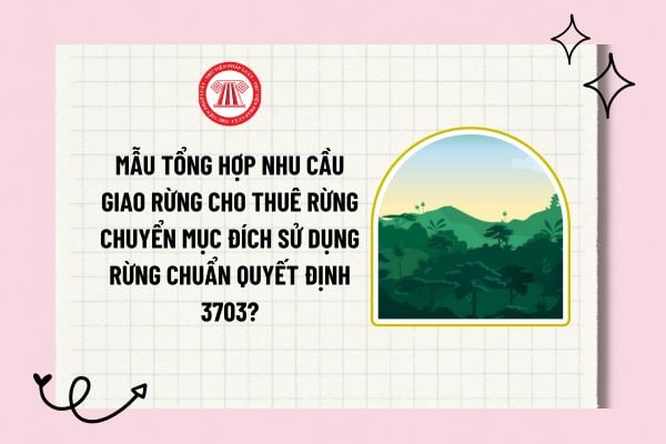 Mẫu tổng hợp nhu cầu giao rừng cho thuê rừng chuyển mục đích sử dụng rừng chuẩn Quyết định 3703?