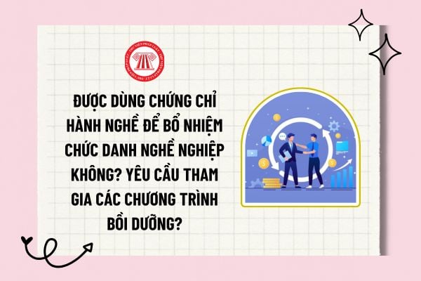 Được dùng chứng chỉ hành nghề để bổ nhiệm chức danh nghề nghiệp không? Yêu cầu tham gia các chương trình bồi dưỡng?