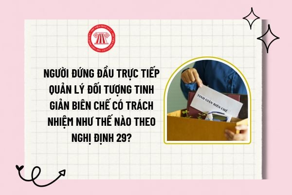 Người đứng đầu trực tiếp quản lý đối tượng tinh giản biên chế có trách nhiệm như thế nào theo Nghị định 29?