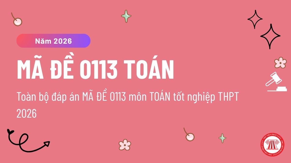 Toàn bộ đáp án MÃ ĐỀ 0113 môn TOÁN tốt nghiệp THPT 2026 ra sao? Đề thi MÃ ĐỀ 0113 môn TOÁN thi tốt nghiệp THPT 2026?