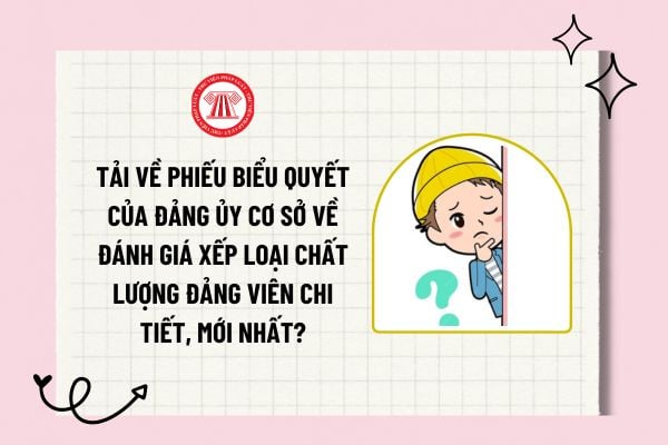 Tải về phiếu biểu quyết của Đảng ủy cơ sở về đánh giá xếp loại chất lượng đảng viên chi tiết, mới nhất?