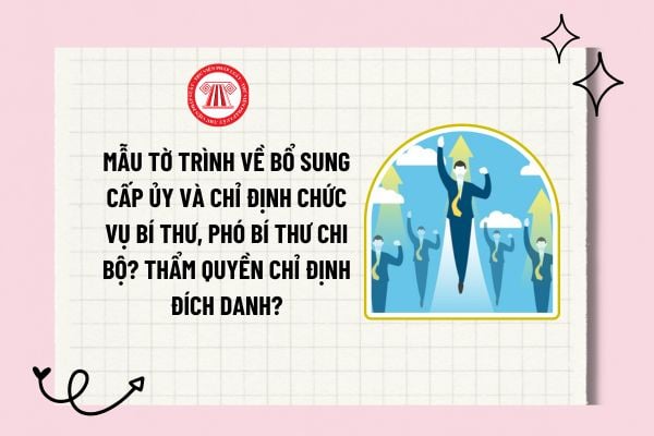 Mẫu tờ trình về bổ sung cấp ủy và chỉ định chức vụ Bí thư, Phó Bí thư chi bộ? Thẩm quyền chỉ định đích danh?