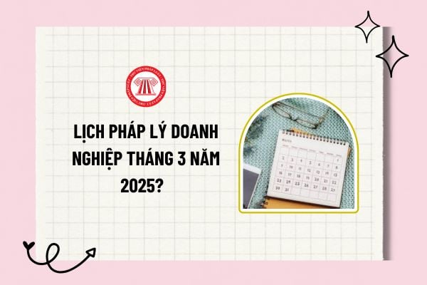 Lịch pháp lý doanh nghiệp tháng 3 năm 2025? Lịch nộp báo cáo thuế, lao động tháng 3 năm 2025? 