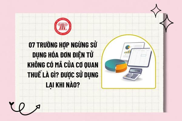 07 trường hợp ngừng sử dụng hóa đơn điện tử không có mã của cơ quan thuế là gì? Được sử dụng lại khi nào?