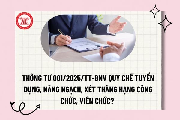 Thông tư 001/2025/TT-BNV Quy chế tuyển dụng, nâng ngạch, xét thăng hạng công chức, viên chức? Tải về?