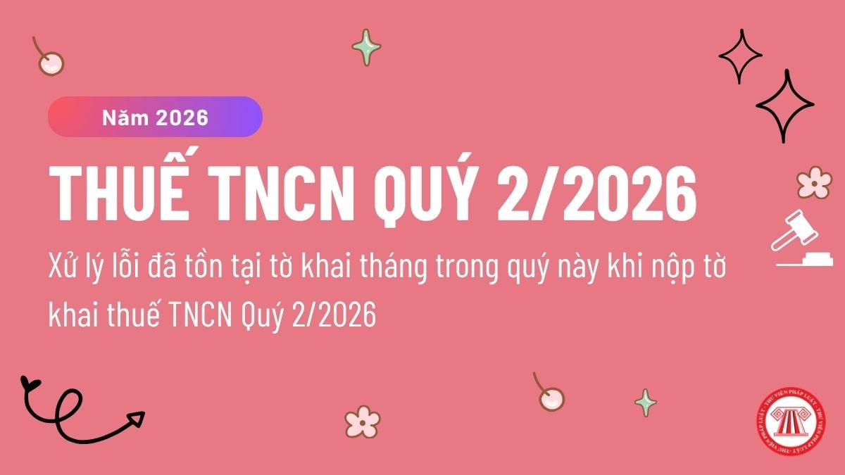 Xử lý lỗi đã tồn tại tờ khai tháng trong quý này khi nộp tờ khai thuế TNCN Quý 2/2026 ra sao? 