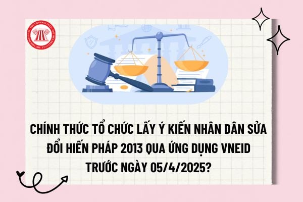 Chính thức tổ chức lấy ý kiến Nhân dân sửa đổi Hiến pháp 2013 qua ứng dụng VNeID trước ngày 07/4/2025?