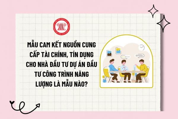 Mẫu cam kết nguồn cung cấp tài chính, tín dụng cho nhà đầu tư dự án đầu tư công trình năng lượng là mẫu nào?