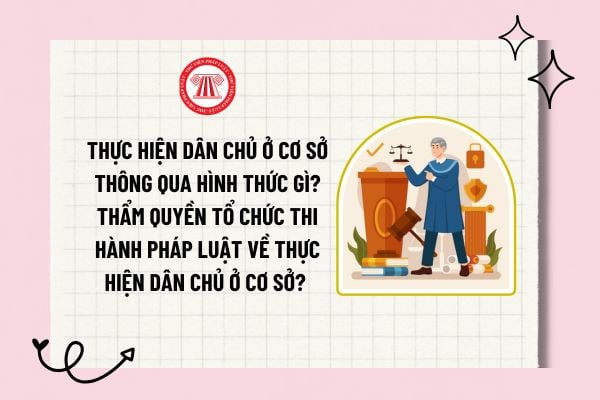 Thực hiện dân chủ ở cơ sở thông qua hình thức gì? Thẩm quyền tổ chức thi hành pháp luật về thực hiện dân chủ ở cơ sở? 