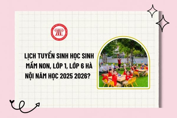 Lịch tuyển sinh học sinh mầm non, lớp 1, lớp 6 Hà Nội năm học 2025 2026? Lịch tuyển sinh Hà Nội năm học 2025 2026?