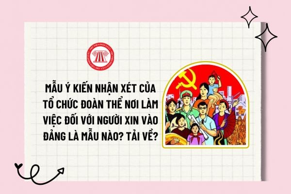 Mẫu ý kiến nhận xét của tổ chức đoàn thể nơi làm việc đối với người xin vào Đảng là mẫu nào? Tải về?