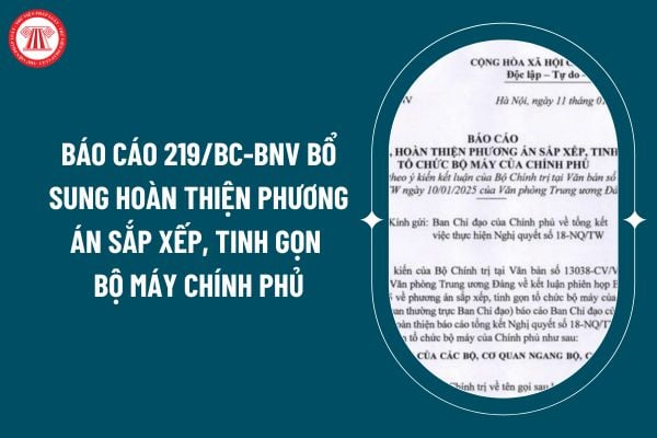 Báo cáo 219/BC-BNV bổ sung hoàn thiện phương án sắp xếp, tinh gọn bộ máy Chính phủ ra sao? Tải về Báo cáo 219/BC-BNV sắp xếp, tinh gọn bộ máy Chính phủ? (Hình từ internet)