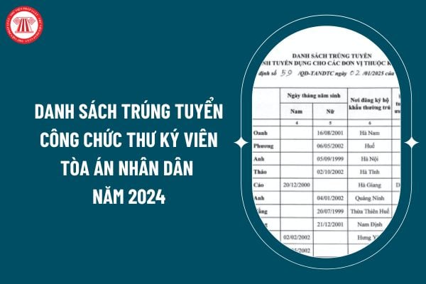 Đã có danh sách trúng tuyển công chức Thư ký viên Tòa án nhân dân năm 2024? Danh sách trúng tuyển công chức Thư ký viên Tòa án nhân dân 2024 ra sao? (Hình từ internet)