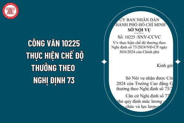 Công văn 10225/SNV-CCVC thực hiện chế độ thưởng theo Nghị định 73/2024/NĐ-CP TPHCM như thế nào? (Hình từ internet)