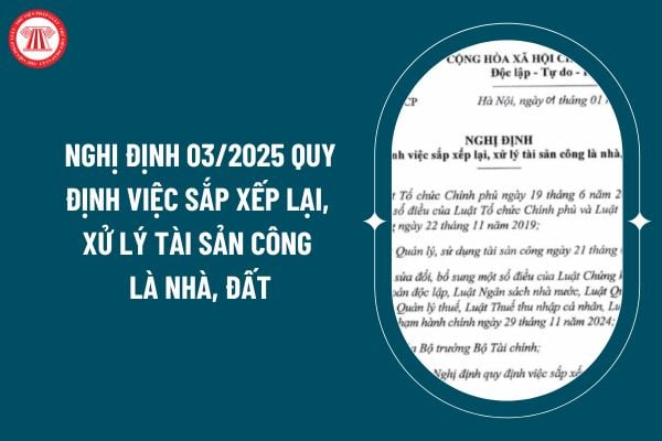 Nghị định 03/2025 quy định việc sắp xếp lại, xử lý tài sản công là nhà, đất ra sao? Tải về Nghị định 03/2025 ở đâu? (Hình từ internet)