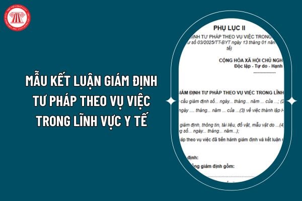 Mẫu kết luận giám định tư pháp theo vụ việc trong lĩnh vực y tế theo Thông tư 03/2025 ra sao? (Hình từ internet)