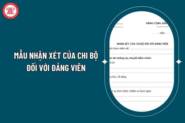 Mẫu nhận xét của chi bộ đối với Đảng viên theo Hướng dẫn 04-HD/TW như thế nào? Tải về Mẫu nhận xét của chi bộ đối với Đảng viên? (Hình từ internet)