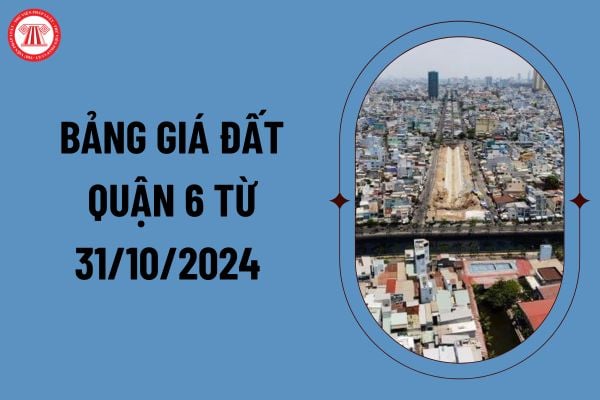 Bảng giá đất quận 6 được áp dụng từ 31 10 2024 đến hết 31 12 2025 theo Quyết định 79/2024 như thế nào? (Ảnh từ internet)