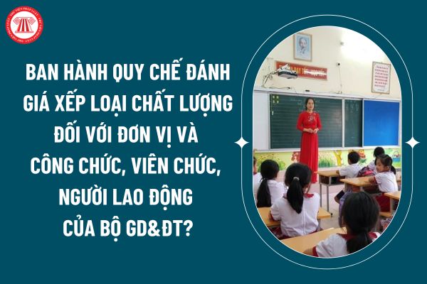 Ban hành Quy chế đánh giá xếp loại chất lượng đối với đơn vị và công chức, viên chức, người lao động của Bộ GD&ĐT? (Hình từ internet)