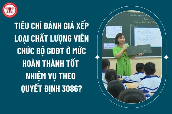 Tiêu chí đánh giá xếp loại chất lượng viên chức Bộ GDĐT ở mức hoàn thành tốt nhiệm vụ theo Quyết định 3086? (Hình từ internet)