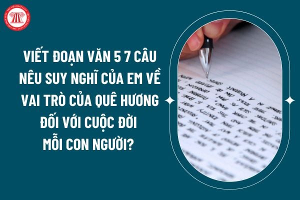 Viết đoạn văn 5 7 câu nêu tâm trí của em về tầm quan trọng của quê nhà so với cuộc sống từng con cái người? Yêu cầu cần thiết đạt so với môn ngữ văn cấp cho 2? (Hình kể từ internet)