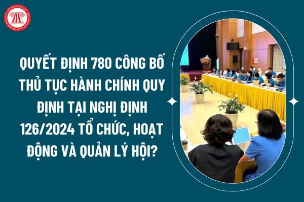 Quyết định 780 công bố thủ tục hành chính quy định tại Nghị định 126/2024 về tổ chức, hoạt động và quản lý hội thế nào? (Hình từ internet)