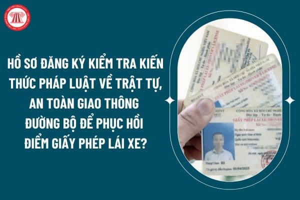 Hồ sơ đăng ký kiểm tra kiến thức pháp luật về trật tự, an toàn giao thông đường bộ để phục hồi điểm giấy phép lái xe theo Thông tư 65/2024? (Hình từ internet)