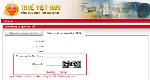 tra cứu mã số thuế cá nhân