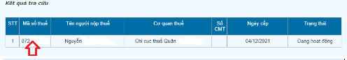 tra cứu mã số thuế cá nhân
