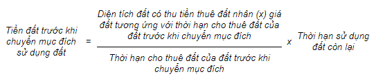 tiền đất trước khi chuyển mục đích sử dụng đất