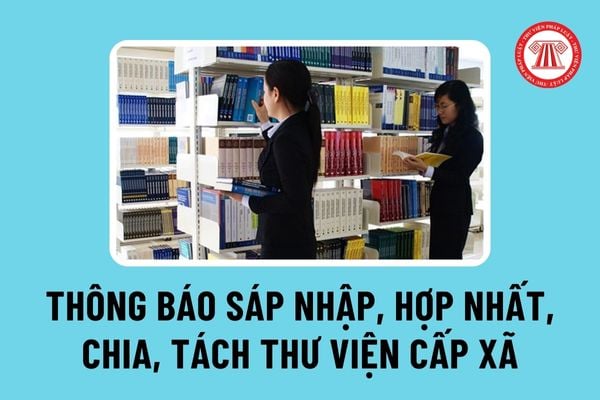 Thủ tục thông báo sáp nhập, hợp nhất, chia, tách thư viện cấp xã, thư viện cơ sở giáo dục là thư viện công lập thế nào?