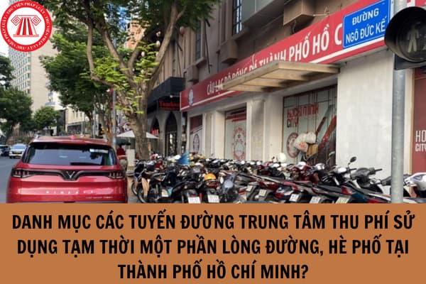 Danh mục các tuyến đường trung tâm thu phí sử dụng tạm thời một phần lòng đường, hè phố tại Thành phố Hồ Chí Minh?