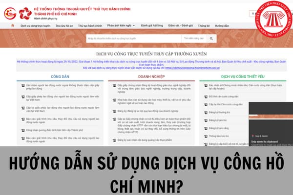 Hướng dẫn sử dụng cổng dịch vụ công hồ chí minh để thực hiện thủ tục hành chính trực tuyến?