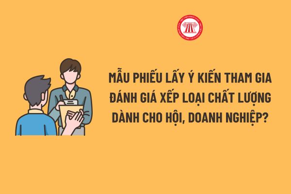 Mẫu phiếu lấy ý kiến tham gia đánh giá xếp loại chất lượng dành cho hội, doanh nghiệp mới nhất?