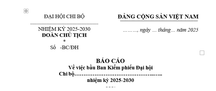 Báo cáo Bầu ban kiểm phiếu Đại hội Chi bộ mới nhất? Tải về Mẫu Báo cáo Bầu ban kiểm phiếu Đại hội Chi bộ file word?