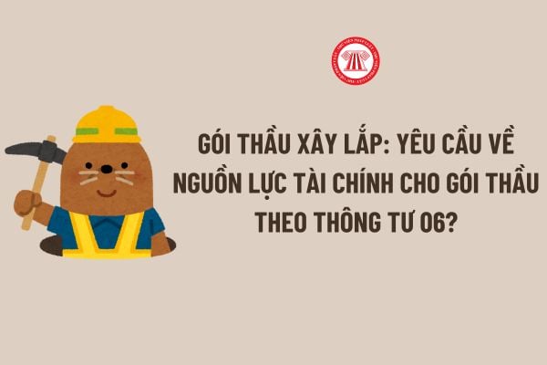 Gói thầu xây lắp: Yêu cầu về nguồn lực tài chính cho gói thầu theo Thông tư 06?