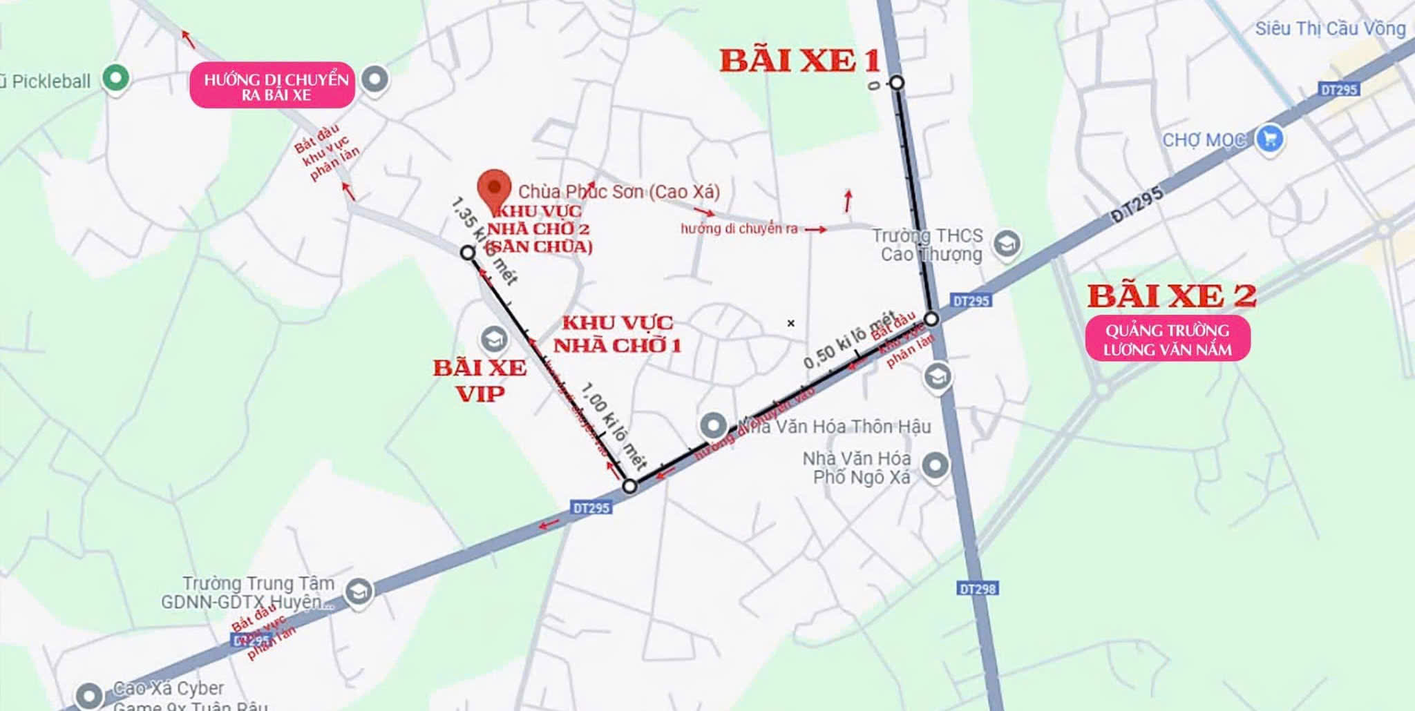 Sơ đồ di chuyển chiêm bái xá lợi phật chùa Phúc Sơn