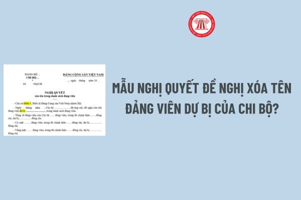 Mẫu Nghị quyết đề nghị xóa tên đảng viên dự bị của chi bộ? Tải về Mẫu nghị quyết đề nghị xóa tên đảng viên dự bị của chi bộ?