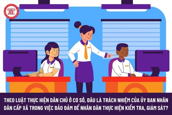 Theo Luật Thực hiện dân chủ ở cơ sở, đâu là trách nhiệm của Ủy ban nhân dân cấp xã trong việc bảo đảm để Nhân dân thực hiện kiểm tra, giám sát? 