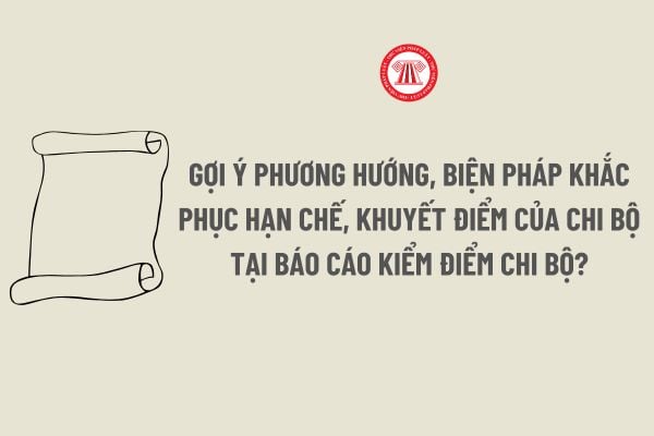 Gợi ý phương hướng biện pháp khắc phục hạn chế khuyết điểm của chi bộ tại báo cáo kiểm điểm chi bộ?