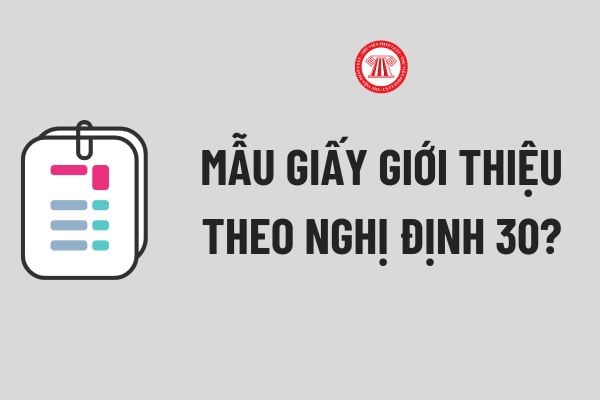 Mẫu giấy giới thiệu theo Nghị định 30? Hướng dẫn cách ghi Mẫu giấy giới thiệu theo Nghị định 30?