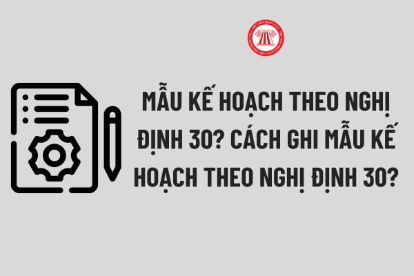 Mẫu Kế hoạch theo Nghị định 30? Cách ghi Mẫu Kế hoạch theo Nghị định 30? Tải về file word Mẫu Kế hoạch?