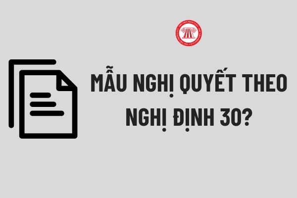 Mẫu Nghị quyết theo Nghị định 30? Hướng dẫn soạn thảo Mẫu Nghị quyết theo Nghị định 30 chi tiết?