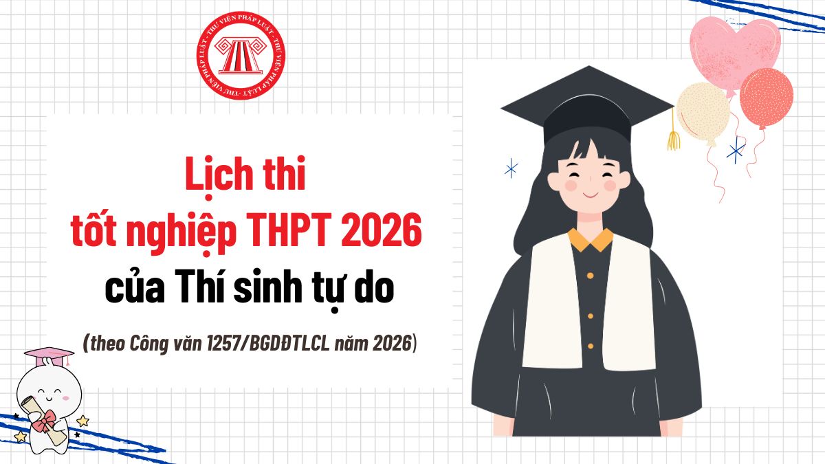 Lịch thi tốt nghiệp THPT 2026 của Thí sinh tự do? Thí sinh tự do có thi cùng ngày với thí sinh lớp 12 thi tốt nghiệp 2026 không?