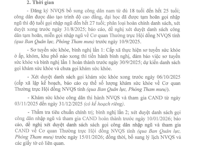 Theo Kế hoạch 979/KH-HĐ ngày 22/8/2025 quy định như sau: