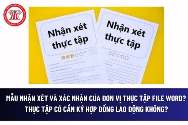 Mẫu nhận xét và xác nhận của đơn vị thực tập file word? Thực tập có cần ký hợp đồng lao động không?