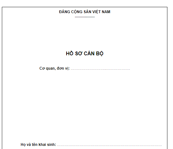 Mẫu Hồ sơ cán bộ 2026