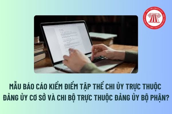 Mẫu Báo cáo kiểm điểm tập thể chi ủy trực thuộc Đảng ủy cơ sở và chi bộ trực thuộc Đảng ủy bộ phận? Tải mẫu tại đâu?